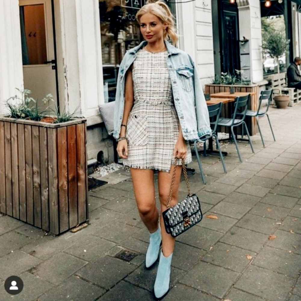 Zara Tweed Romper Jumper Jumpsuit XS Extra Small - Picture 2 of 11